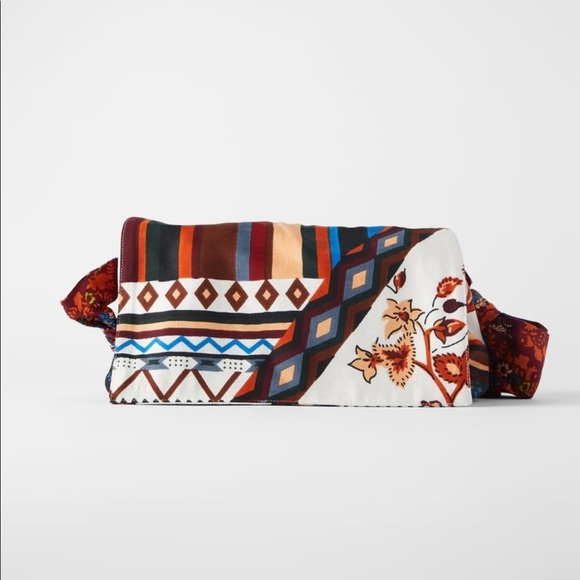 ZARA BNWT Printed Scarf Crossbody Bag - Picture 2 of 5
